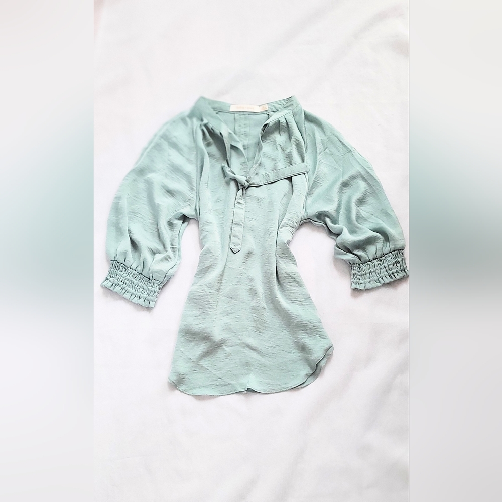 NWOT! bishop + young Anthropologie Seafoam Blouse Size Medium